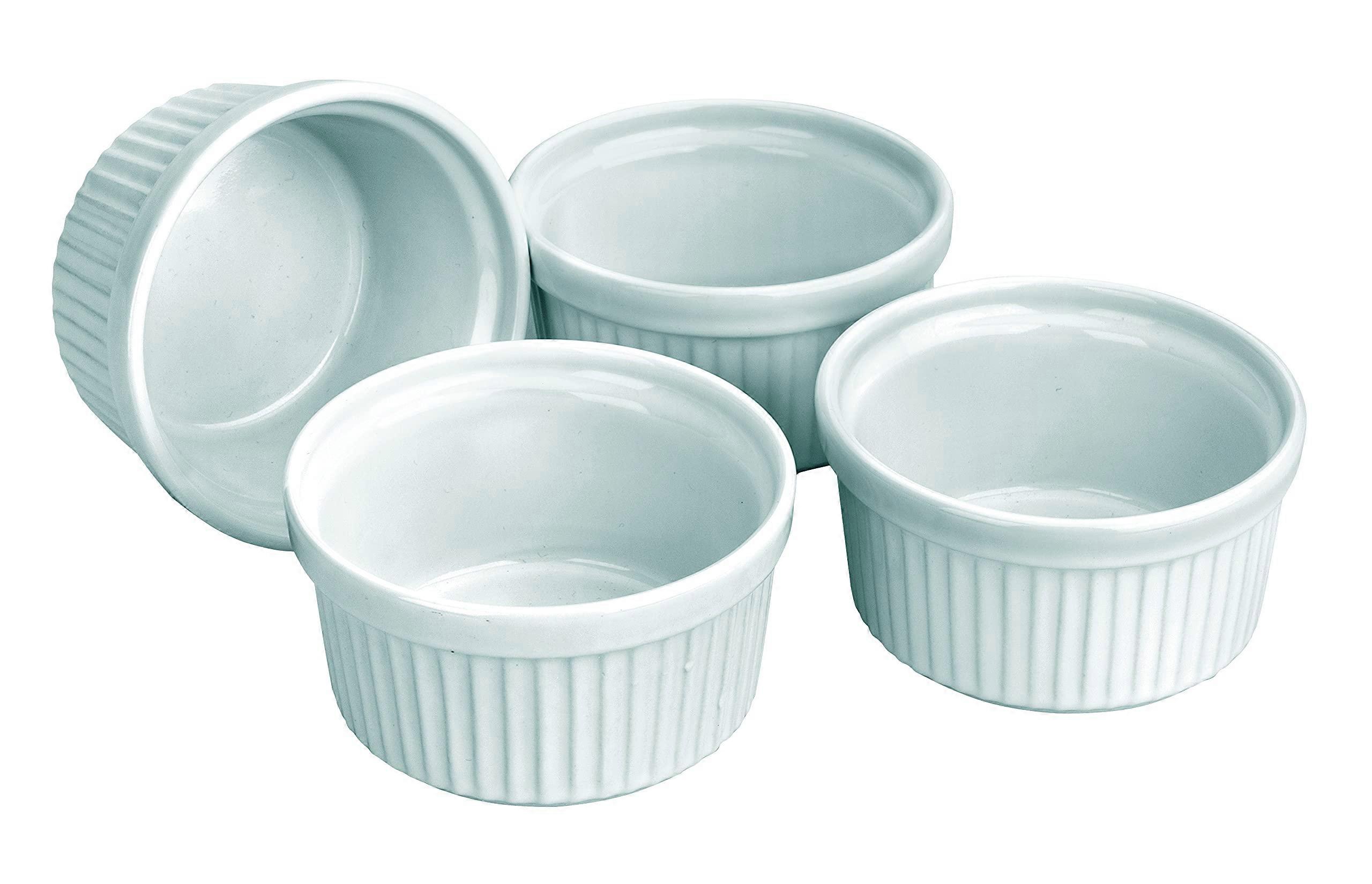 Set van 4 Ramekin - 9 cm - Porselein - Wit