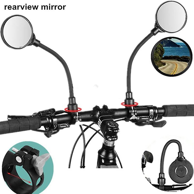 Bicycle Rearview Mirror With Bendable 360 Rotate Flexible Rear View Mirror