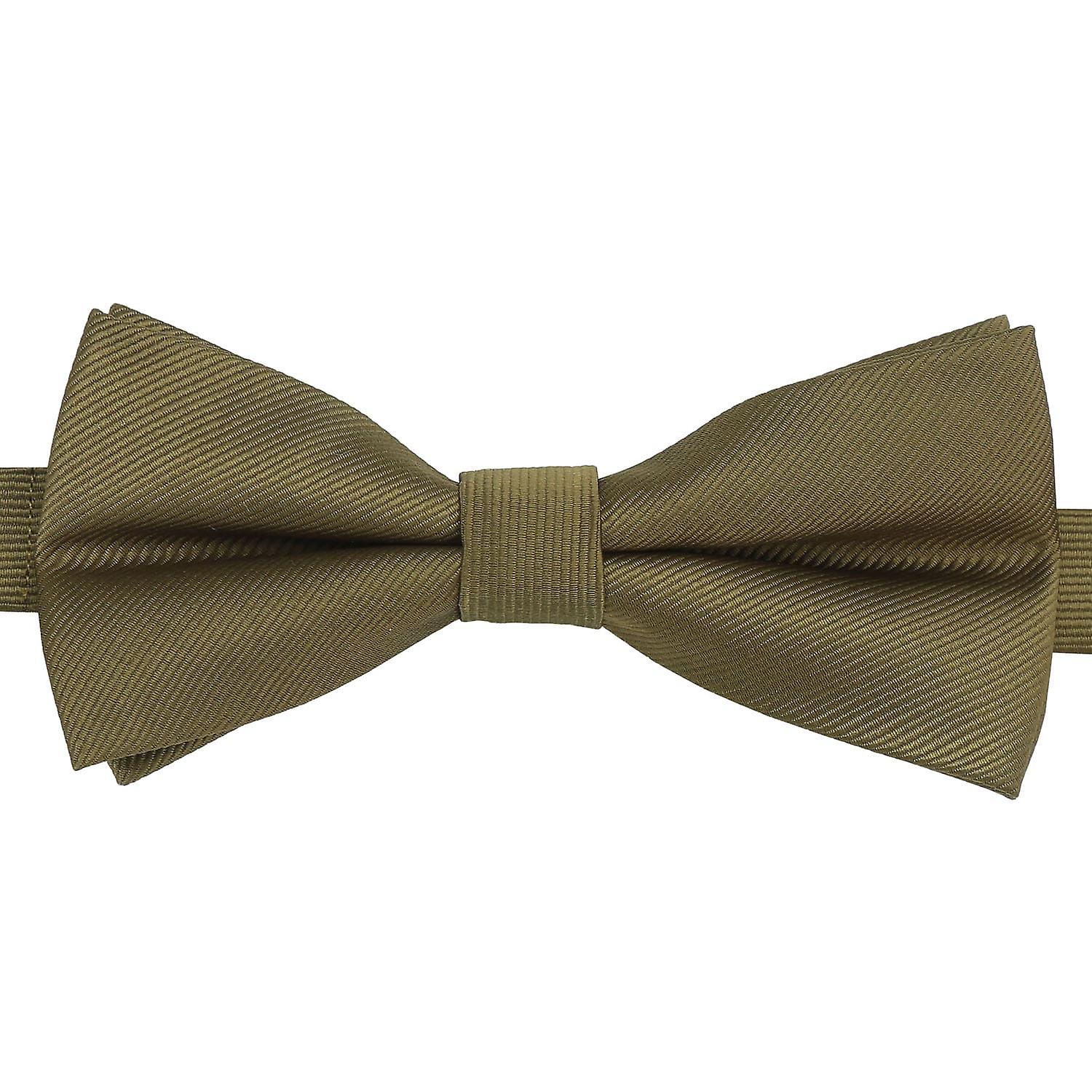 Olive Green Plain Twill Pre-Tied Bow Tie