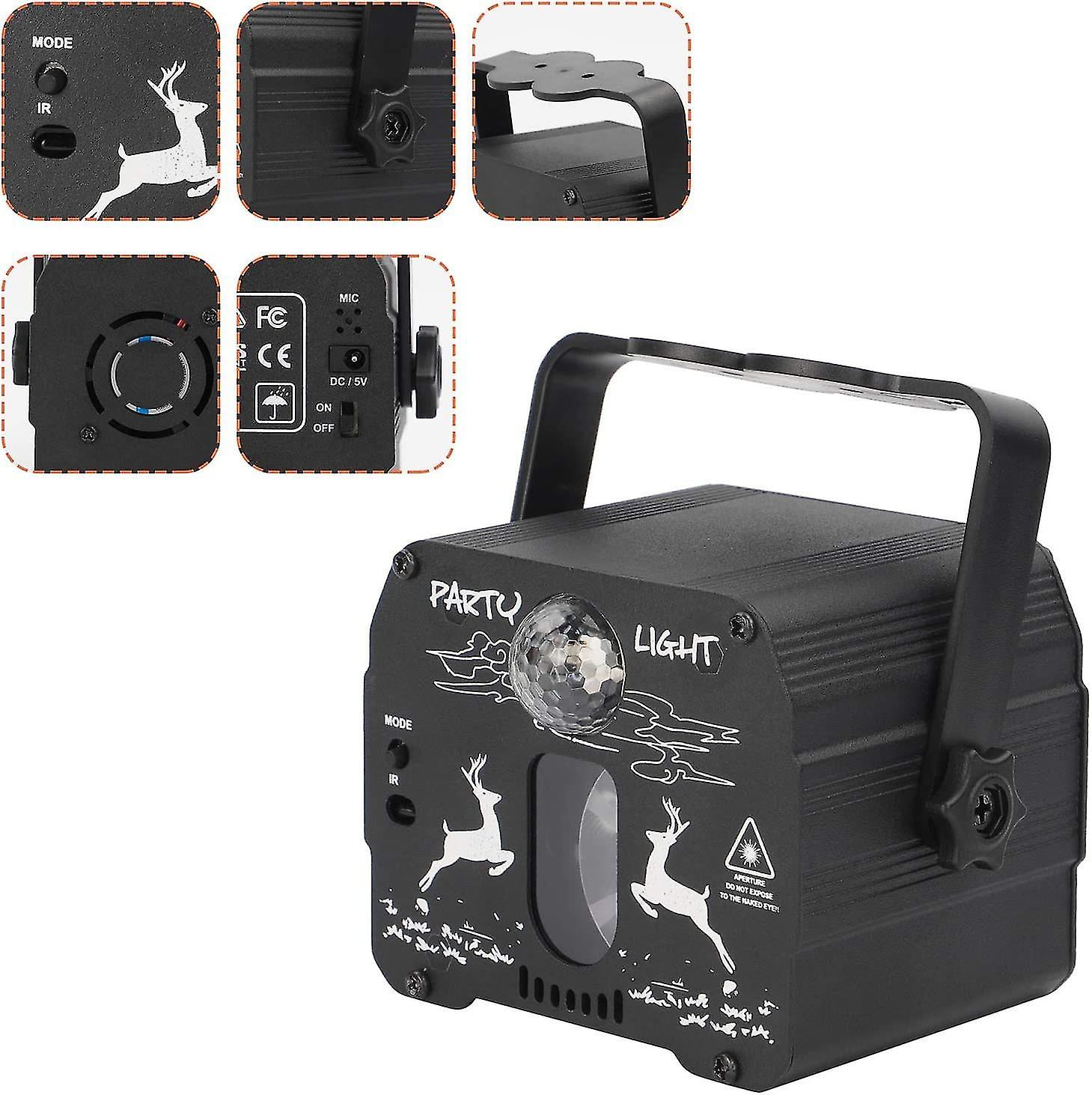 Stage Party Lights, Led Sound Activated Laser Light Rgb Flash Strobe Projector With Remote Control