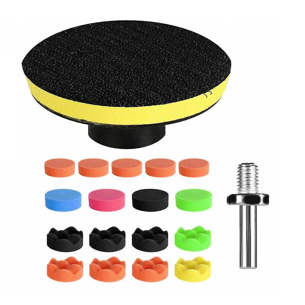 19pcs Polishing Sponge Kit With Polishing Pad Drill Adapter Polish Set For Car Machine