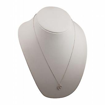 Silver 16x15mm entwined Heart Pendant with a rolo Chain 24