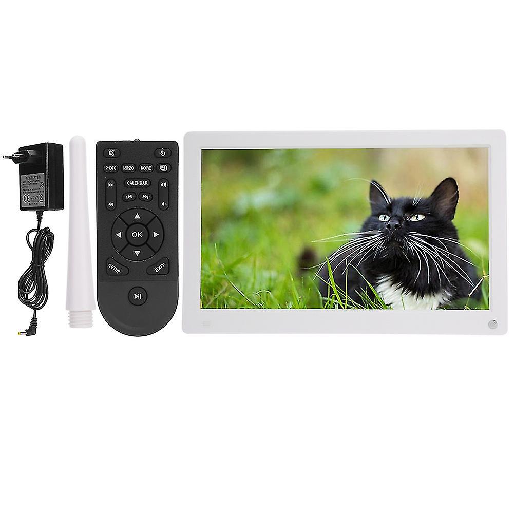 15.6In 16:9 1920*1280 Ips 1080p Body Induction Digital Photo Frame Supports For Video Picture Playback Music Clock Calendar 100-240v(white Eu)