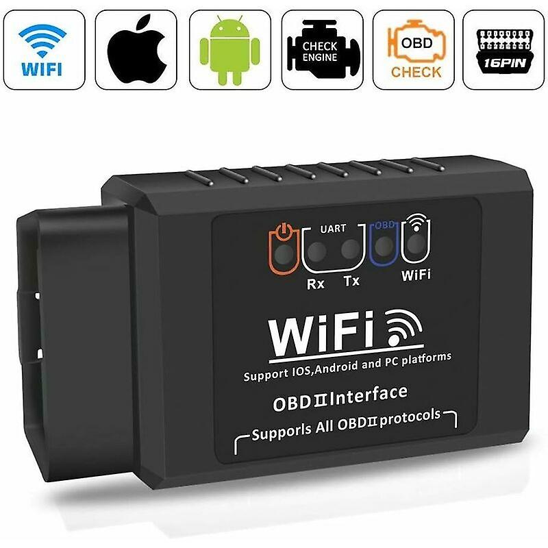 Obd2 Auto Diagnostic Case, Car Diagnostic Wifi Socket Obd Adapter Multi-brand Fault Code Scanner Elm327 Engine System Diagnostics Tools