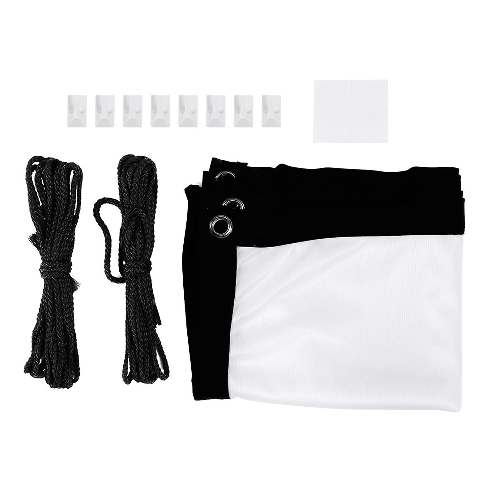16:9 Thicken Portable Non Crease Soft White Polyester Projector Curtain Projection Screen(84in )