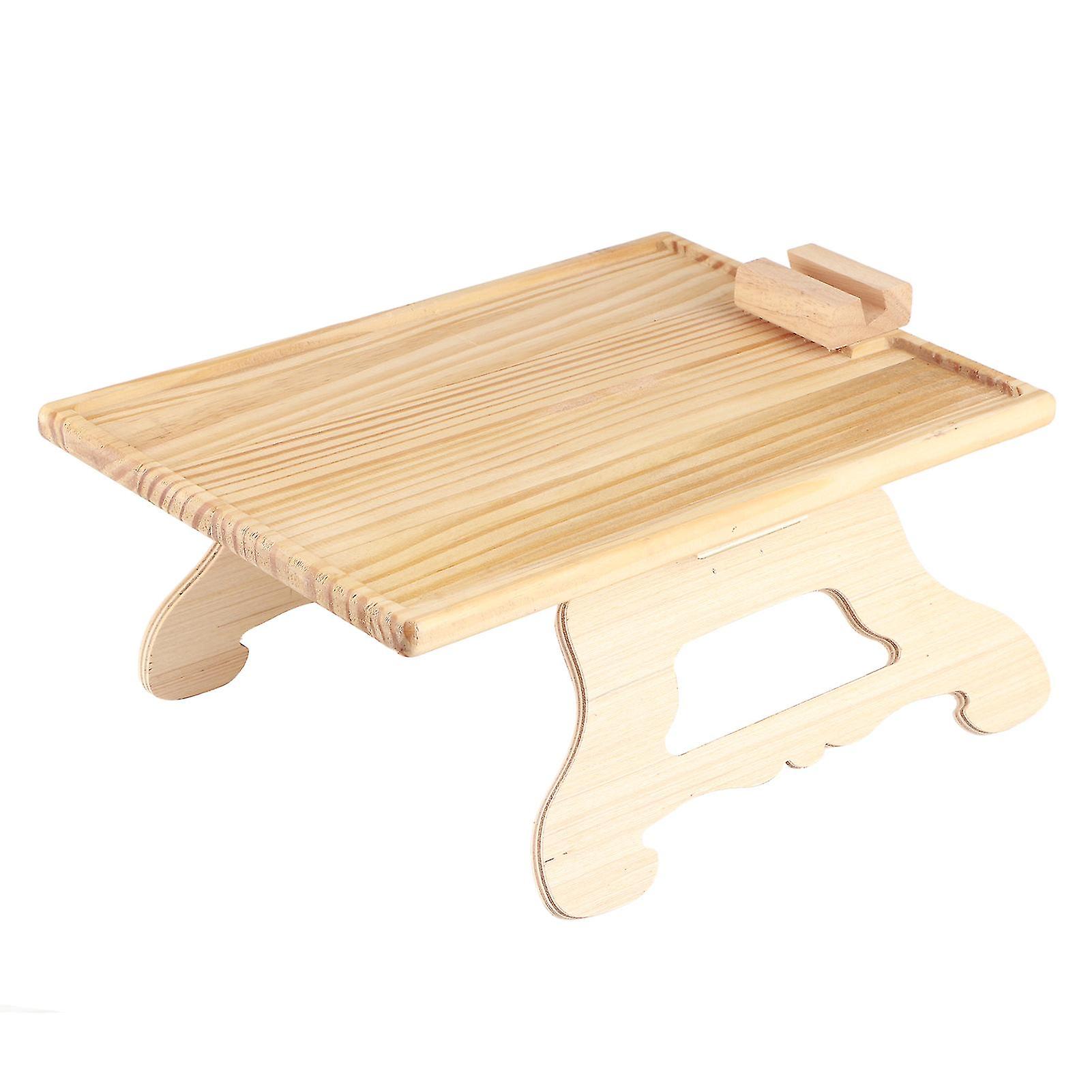 Clip-on Folding Table for Sofa Armrest, Foldable Wooden Tray with Phone Holder for Couches, Recliners, Recliners, Recliners, Recliners
