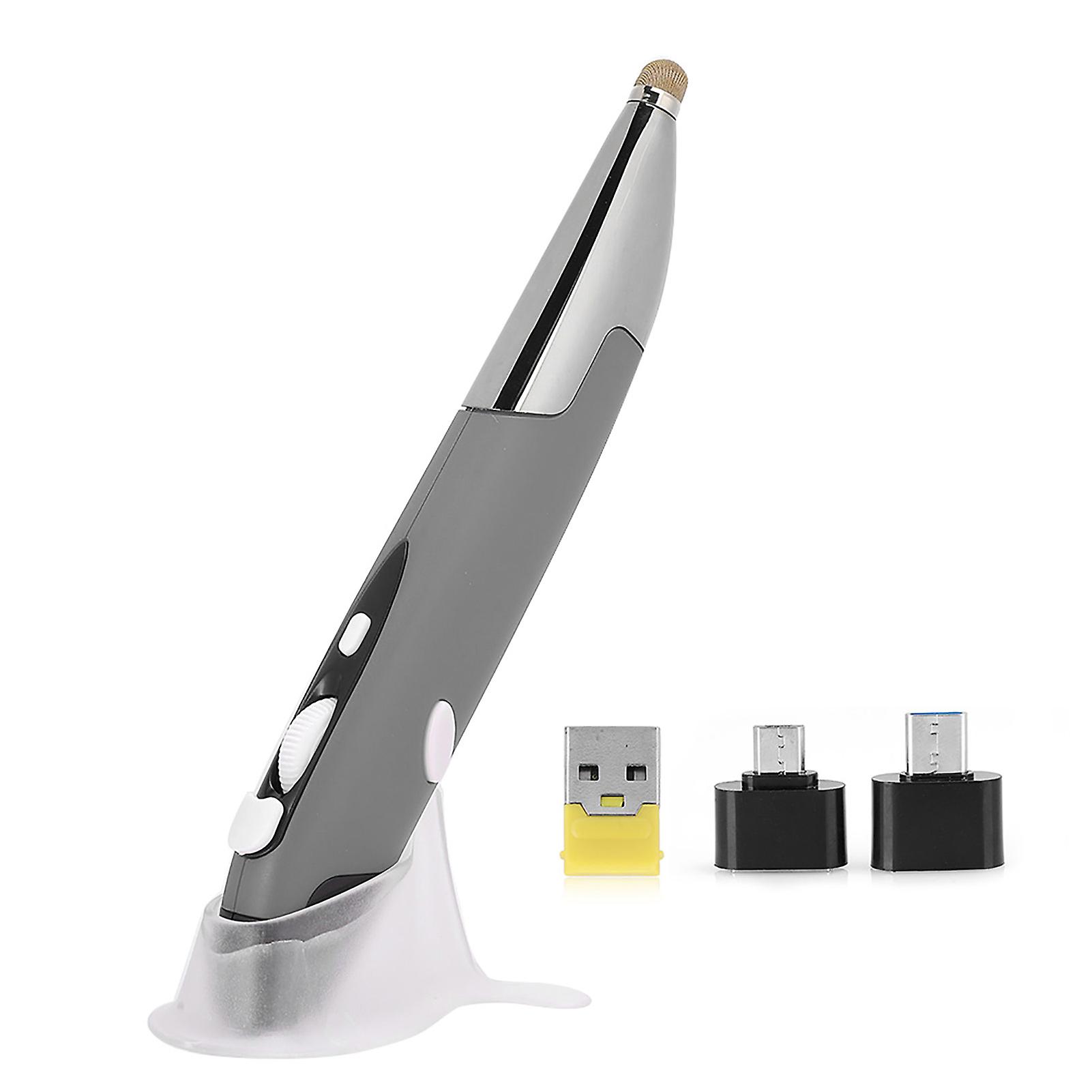 Personalized Innovative 2.4G Wireless Mouse Pen for PC, Silver Grey