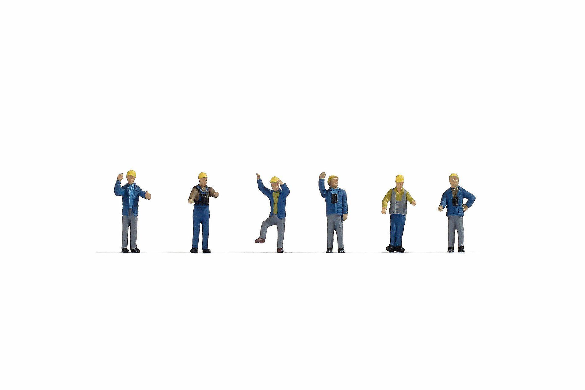 Noch N45279 Railway Shunters Epoch III & IV (6) Figure set TT scale Plastic Painted TT Scale model