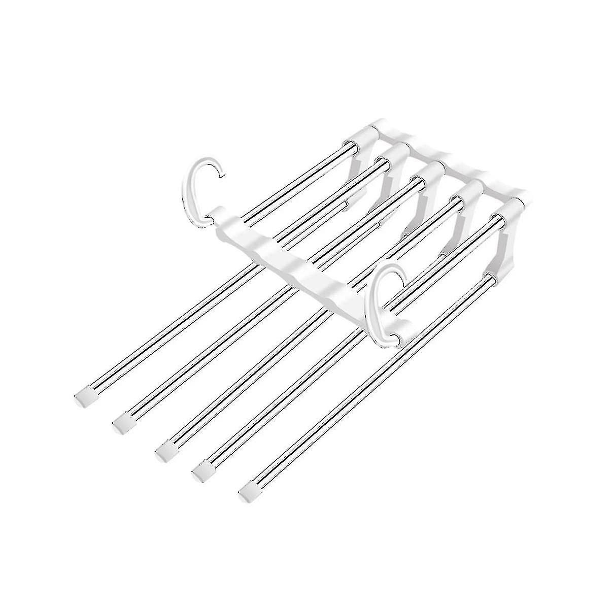 2pcs Multi-layer Telescopic Folding Pants Rack Stable Durable Rustproof S- Telescopic Folding Hange