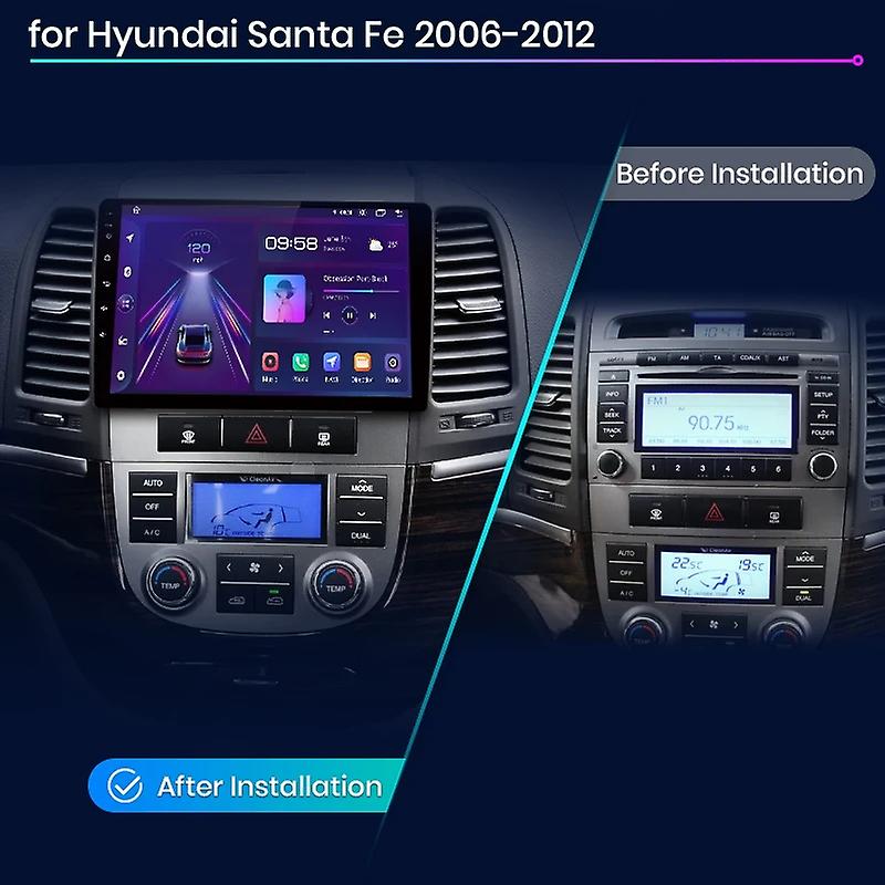 Wireless CarPlay Android Auto Radio for Hyundai Santa Fe 2 2006 - 2012 ...