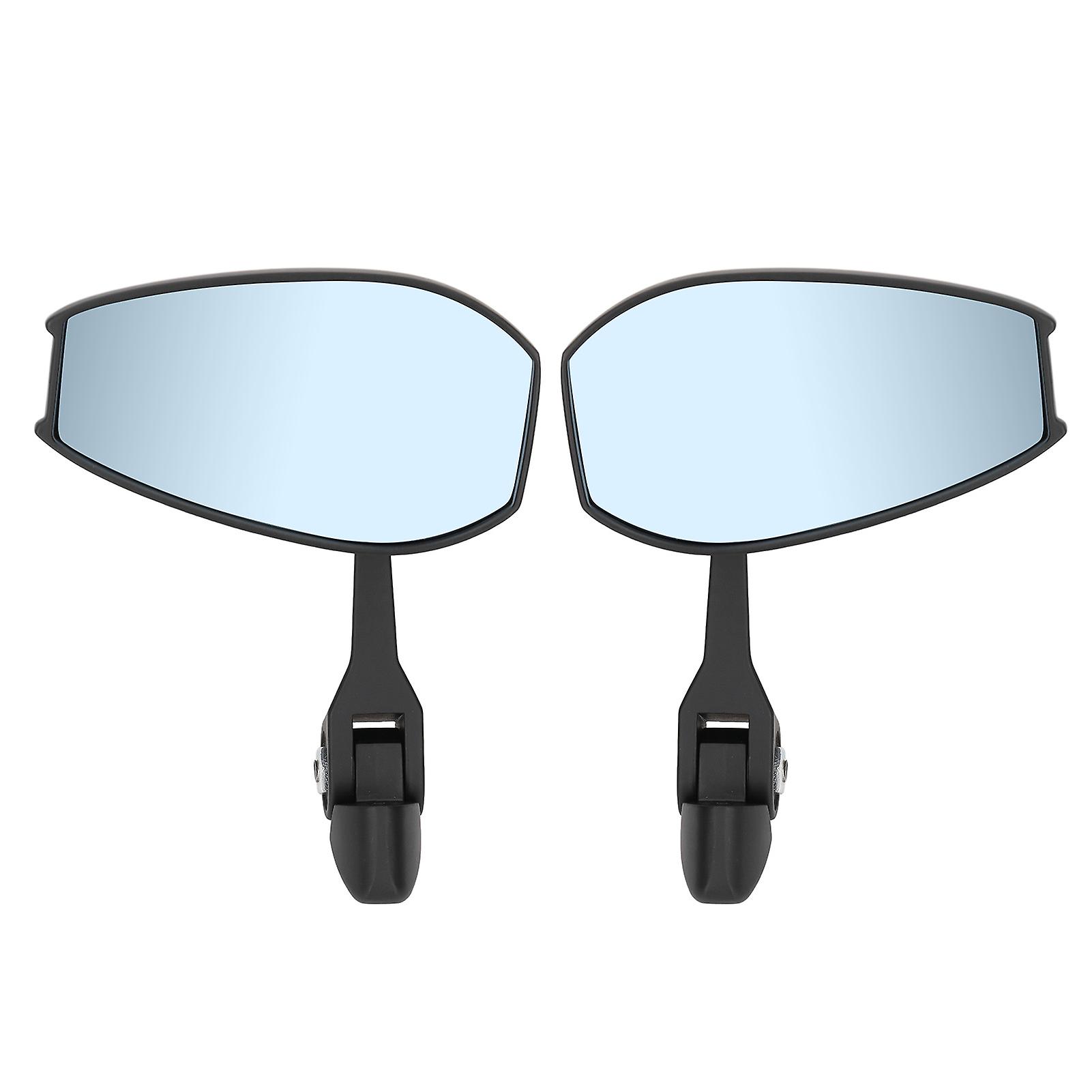 Motorcycle Handlebar End Mirror 360° Rotatable Rear View Mirror Blue Lens M8 M10 Screws Universal