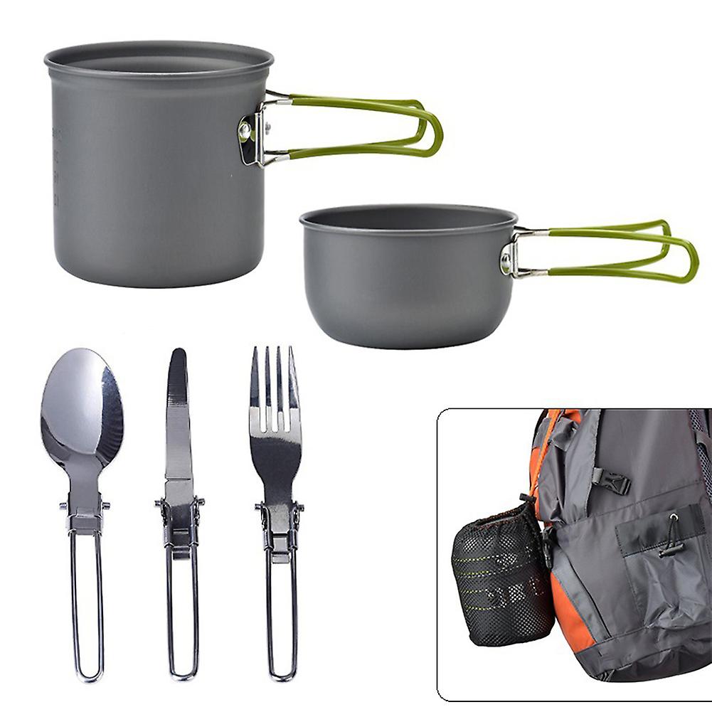 Portable Camping Cookware Kit Outdoor Picnic Hiking Cooking Pots Tableware Set