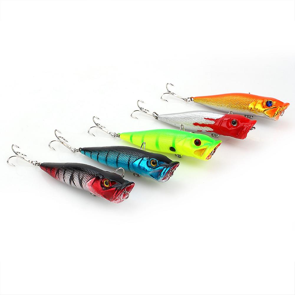 5pcs Popper Fishing Lures Crankbaits Swimbaits
