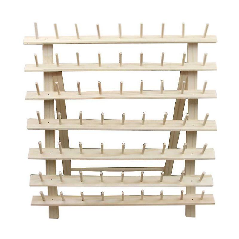 63 Spool Wood Sewing Thread Stand Organizer Embroidery Storage Rack Holder Bracket