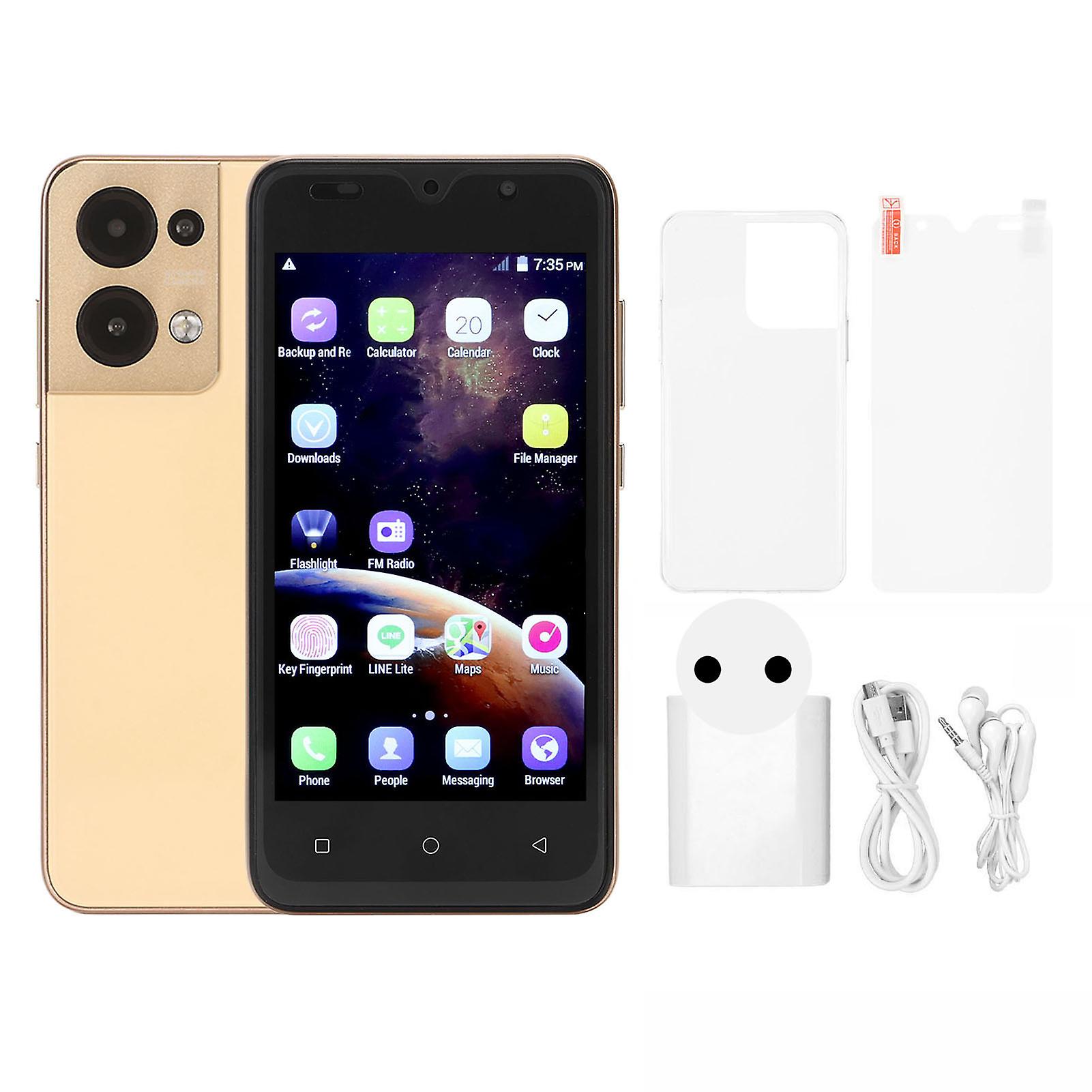 5.0" Gold Android Smartphone, Dual Camera, Face Recognition, 2GB RAM, Dual SIM, EU Plug