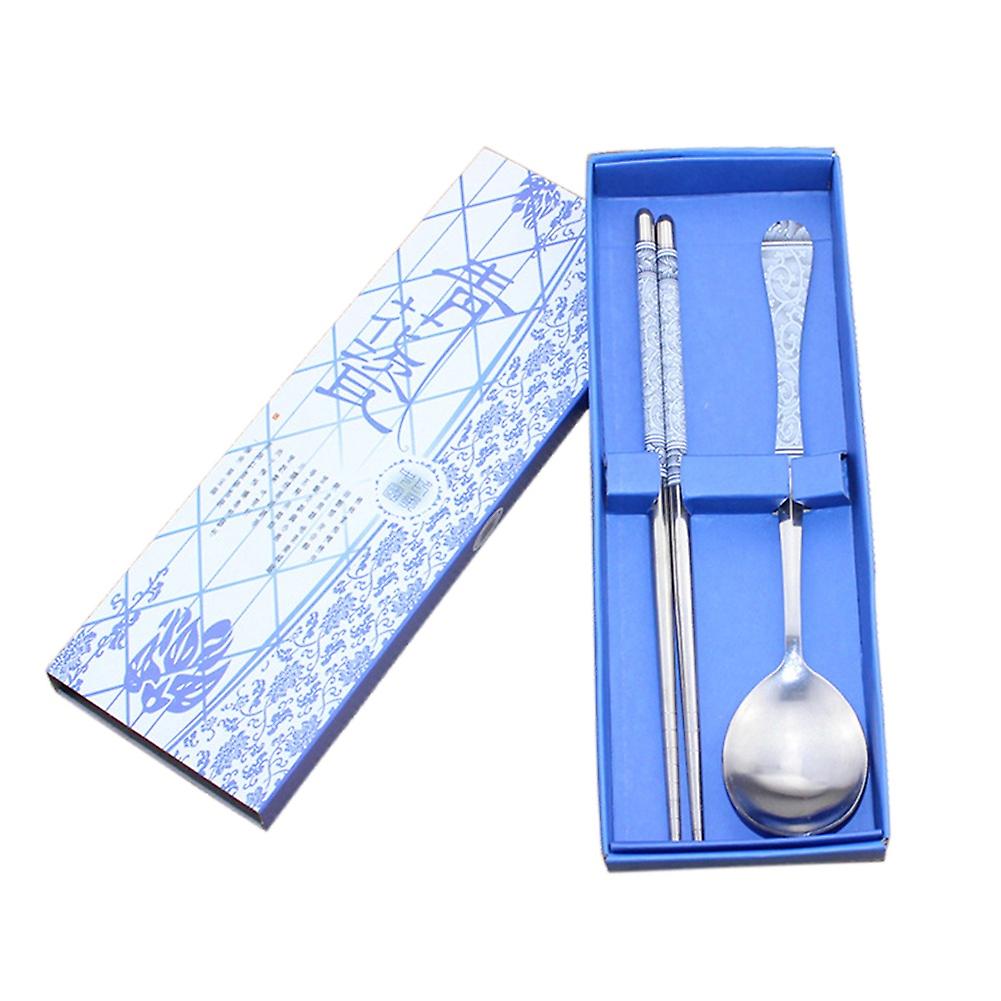 Chinese Style Elegant Non-slip Design Stainless Steel Chopsticks Spoon Gift Set