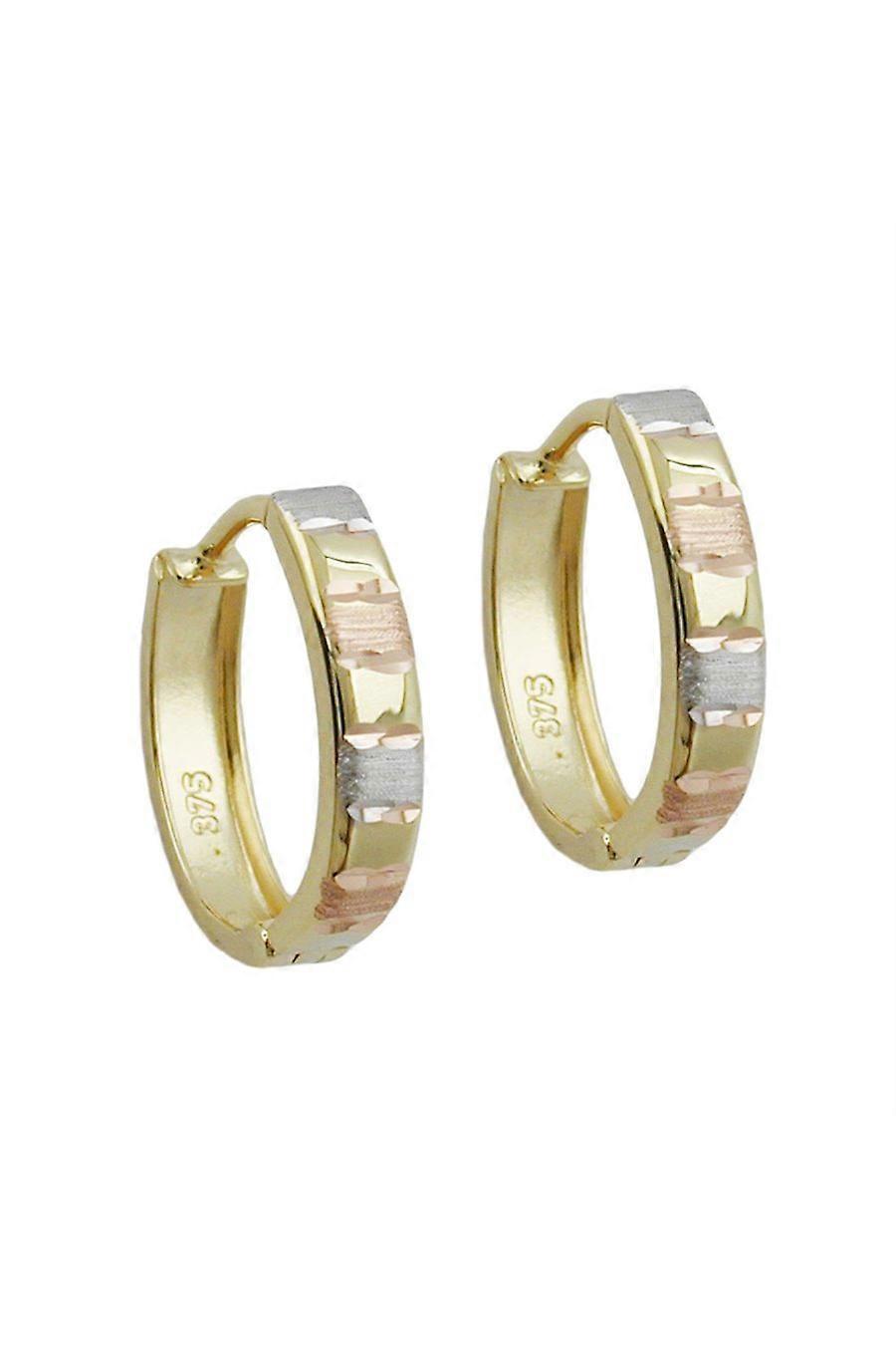 Hoop Earrings Diamond Cut 9k Gold - Gl431061