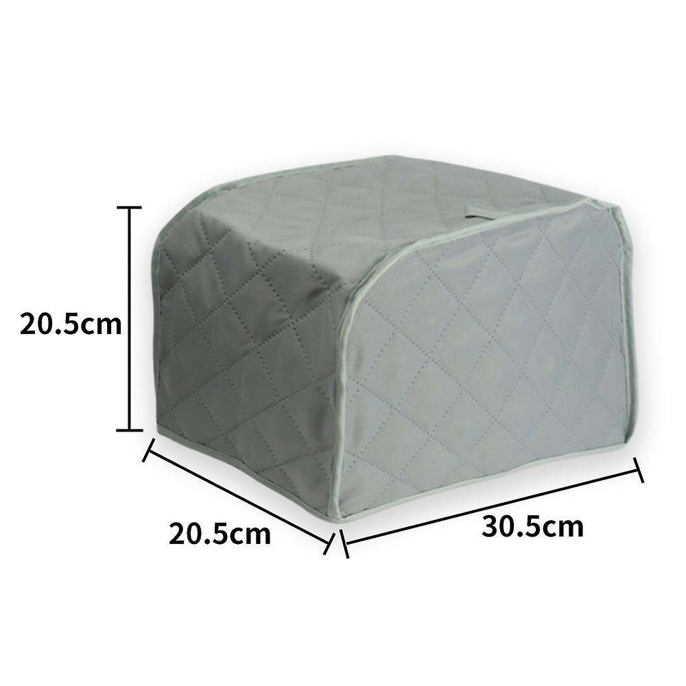2 Slice Toaster Cover,Gray Quilted Polyester Fabric 2 Slice Toaster Dust Cover for Kitchen Small Ap