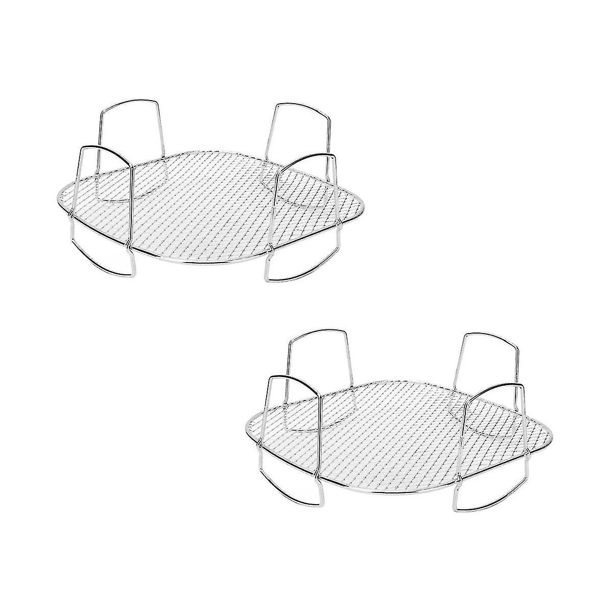 2pcs Airfryer Accessories Steamer Grill Multi-function Draining Rack Potato Rack Fruit And Vegetabl