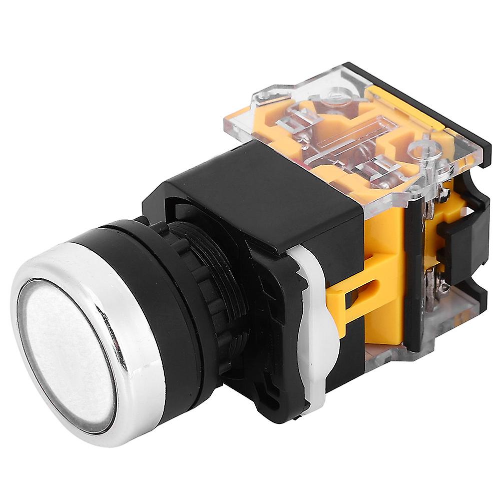 5pcs 22mm 37V-440V White Self-Locking Push Button Switch