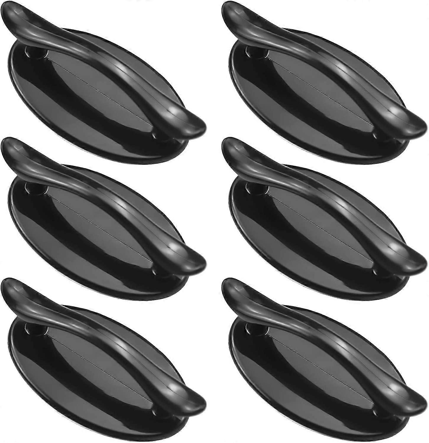 6pcs Self Adhesive Door Handle Cabinet Drawer Knobs Door Instant Handle Window Plastic Handle,black