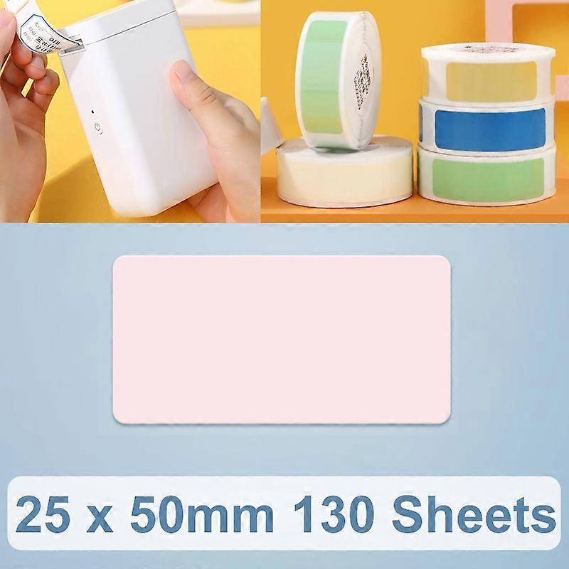 Thermal Paper Tag For NiiMbot D101 25 x 50mm 130 Sheets Pink