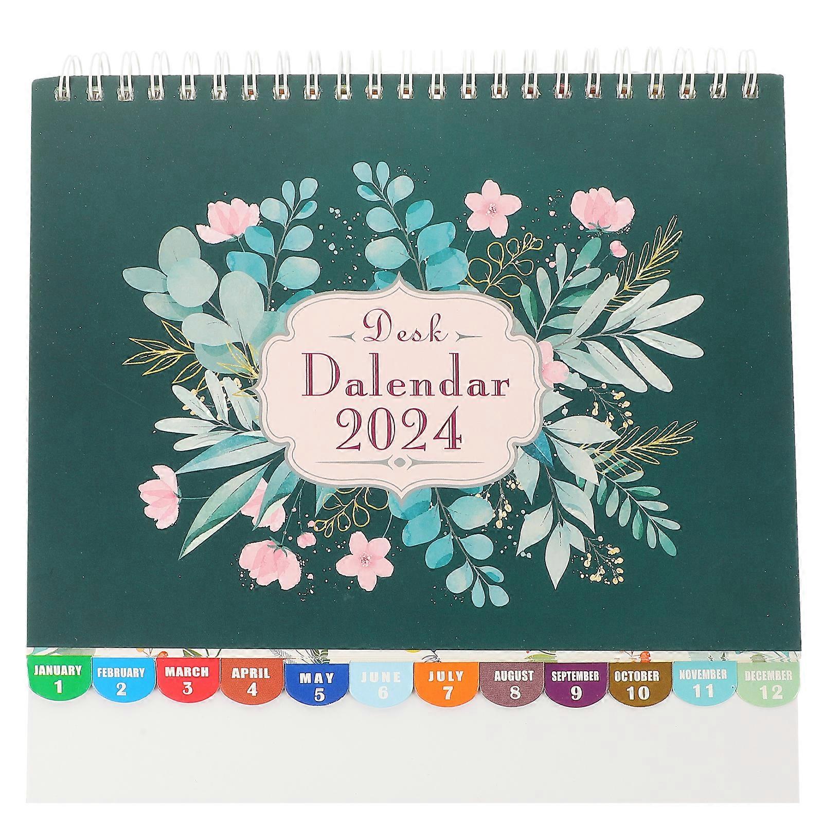 Decorative Desk Calendar Daily Use Monthly Calendar Office Standing Calendar Decor (American Version)