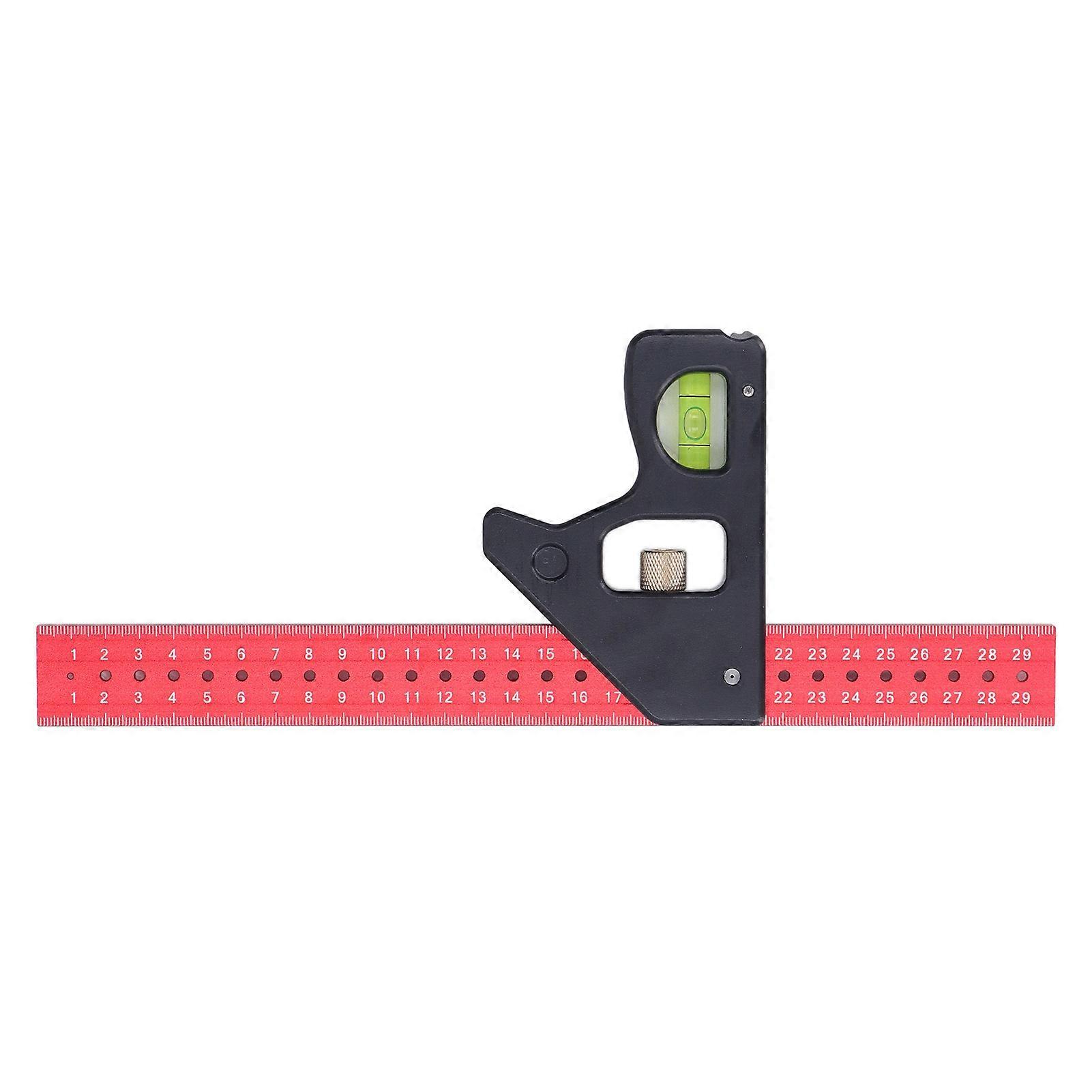 Combination Square High Accuracy Adjustable Sliding Ruler Woodworking 90 45 Degree Protractor Level Measuring Tool
