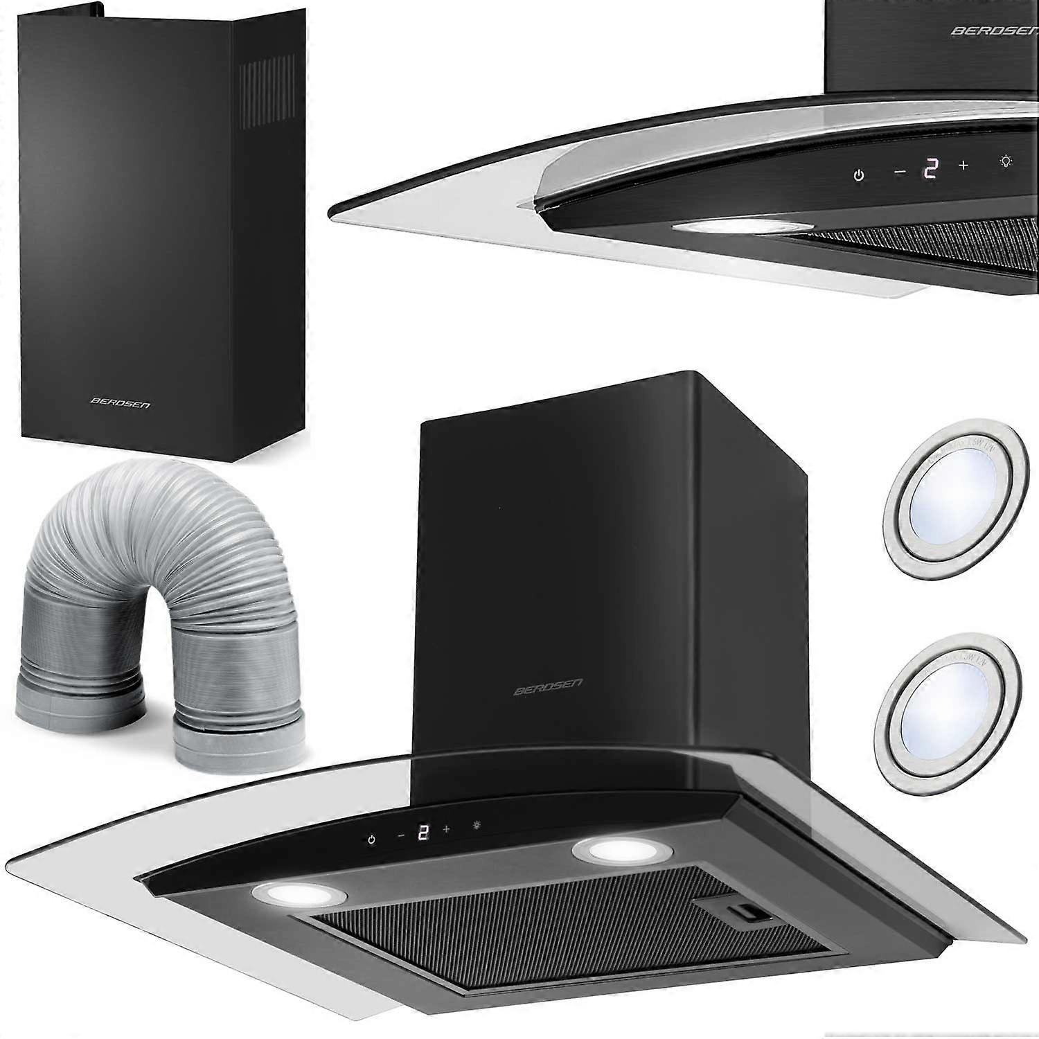 Exaustor Elegante 60 cm Preto Berdsen BT-216