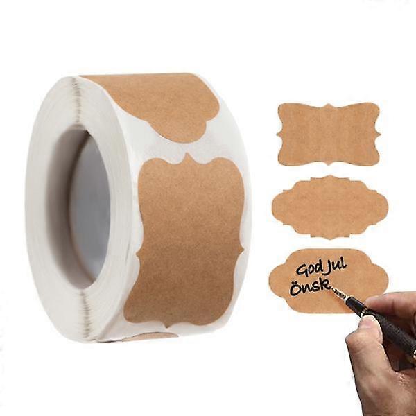 Adhesive labels / Labels on Roll - 300 pcs Brown