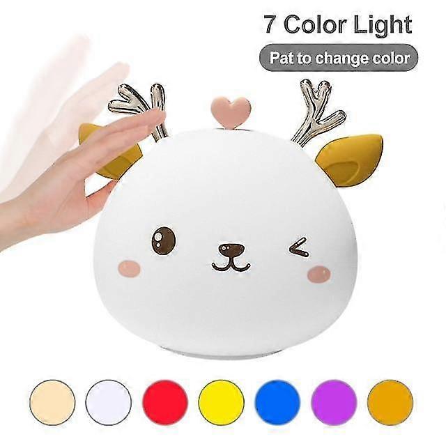 night light silicone touch sensor cute animal soft deer