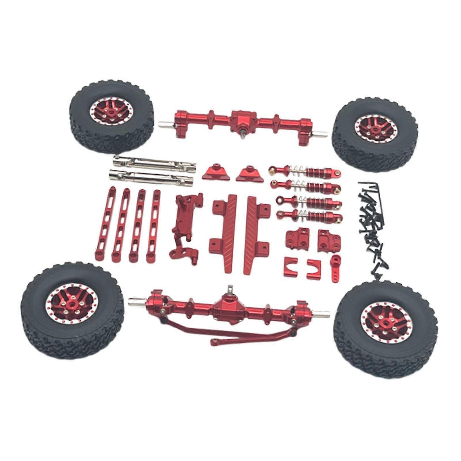 1:12 Front and Rear Axle Assembly Metal Drive Shaft for LC79 DIY Accessories red