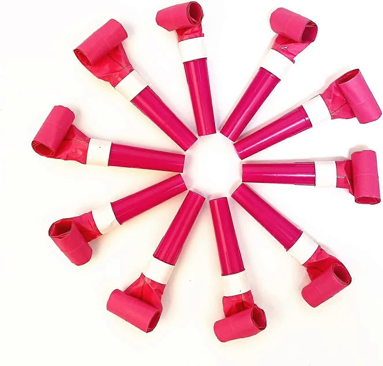 Juhlapuhaltimet, 10kpl pillit Blowouts Rose Red Party Noise Generators Noisemakers Noise Toy-rose punainen