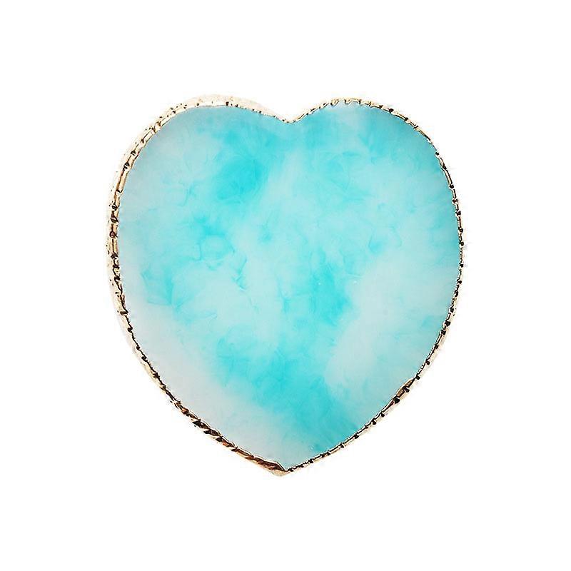 Palettes d’art d’ongle, Outils de palette de mélange d’ongles en forme de coeur en résine Golden Edge (bleu)