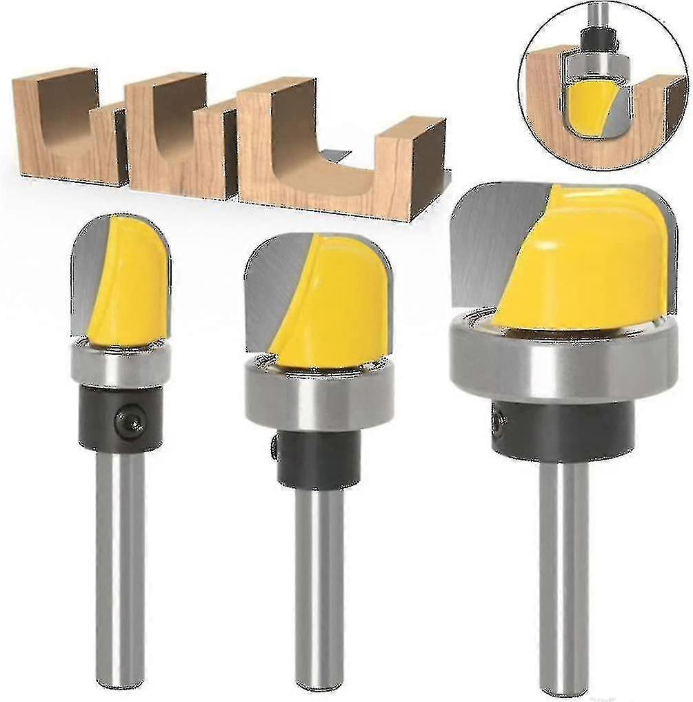 Round Bottom Router Bit 6mm Nose Router Bit Woodworking Milling Cutter Template For Wood Craft 3 Pieces Round Bottom Nose Router Bit