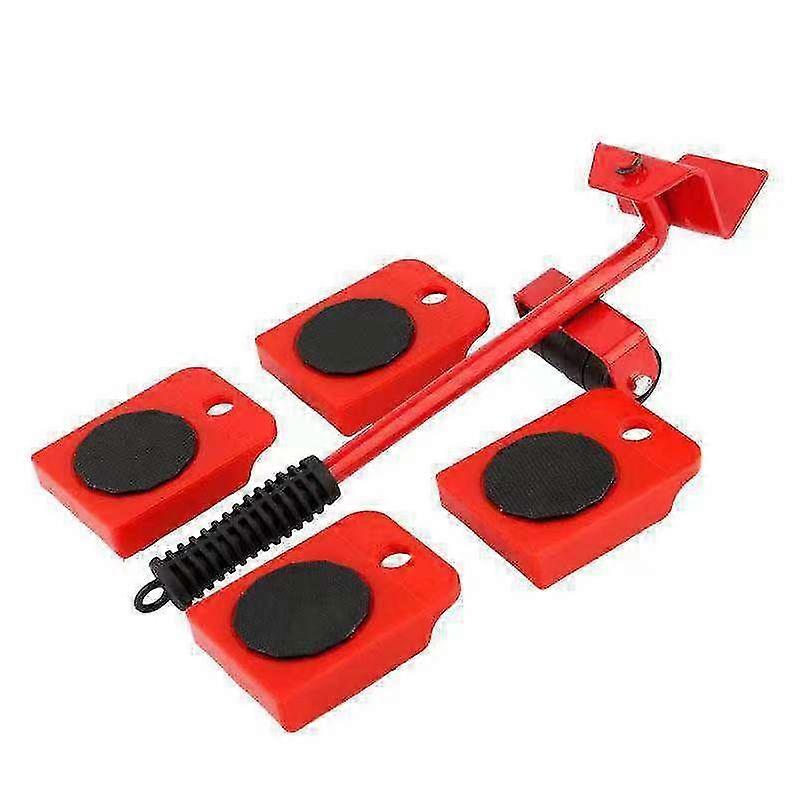 Set Of 5 Pieces Of Movement Of Red Heavy Objects, Mover, Displacement Tool, Plastic Furniture