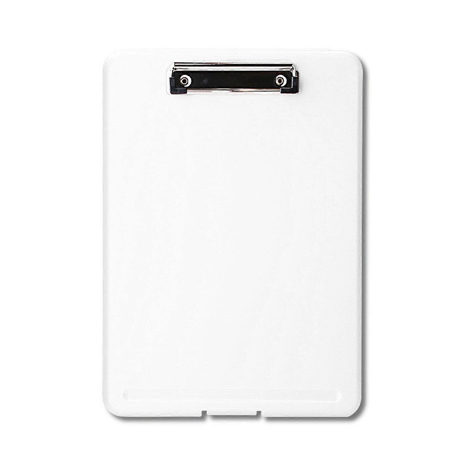 Clip Board Plastic Space Saving Paper Clip Board Stationery Gift for Test Papers Documents White