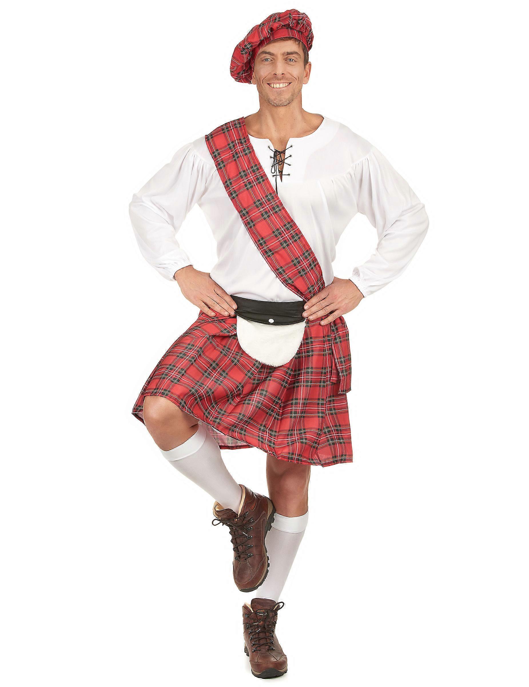 Scottish men's red and white disguise