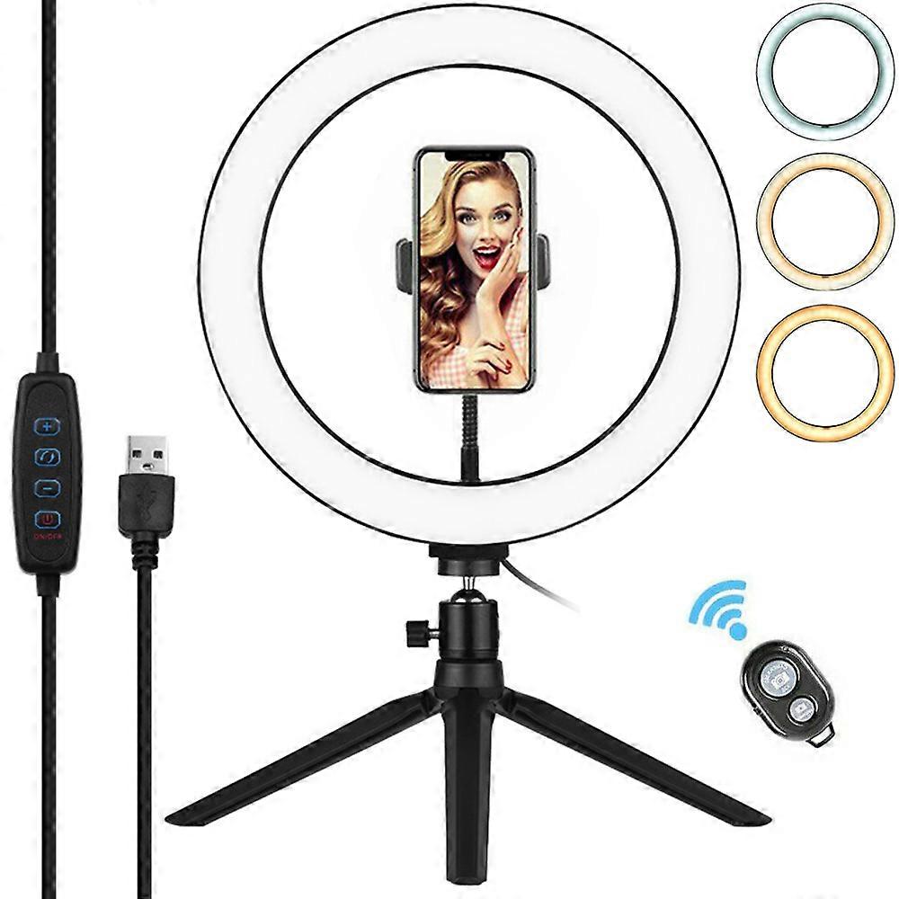 Ring light tripod with remote control, table ring light with 3 colors