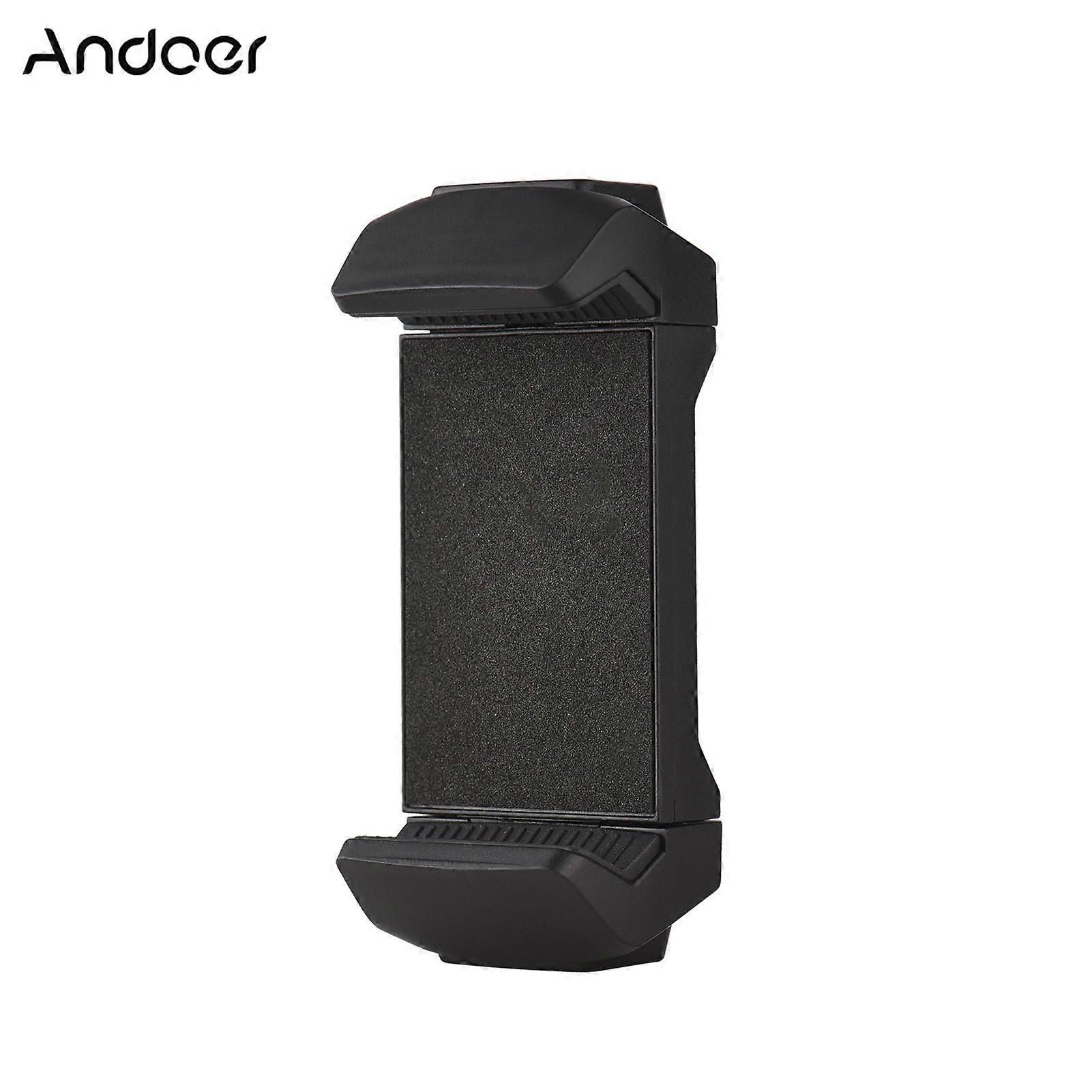 Andoer AD-03 Universal Tablet Phone Tripod Mount Smartphone Tablet Holder Clamp with 1/4 Inch Screw Hole Cold Shoe Mount for Vlog Live Streaming Selfi