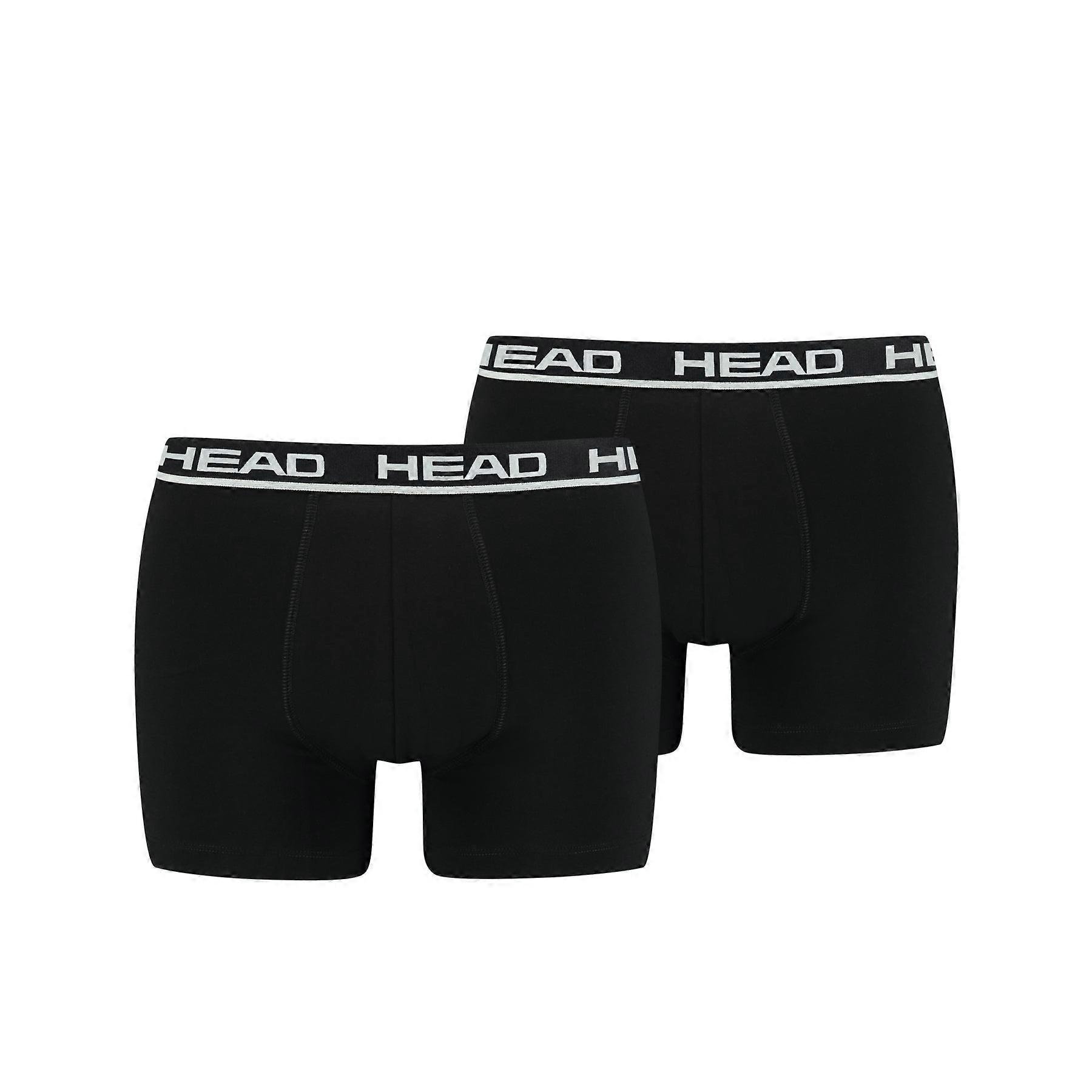 Head Herren 2er Pack Baumwolle Stretch Boxershorts - Schwarze Hosen