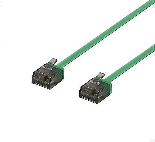 DELTACO Cat6a Patchkabel, flach, 0,5m, grün