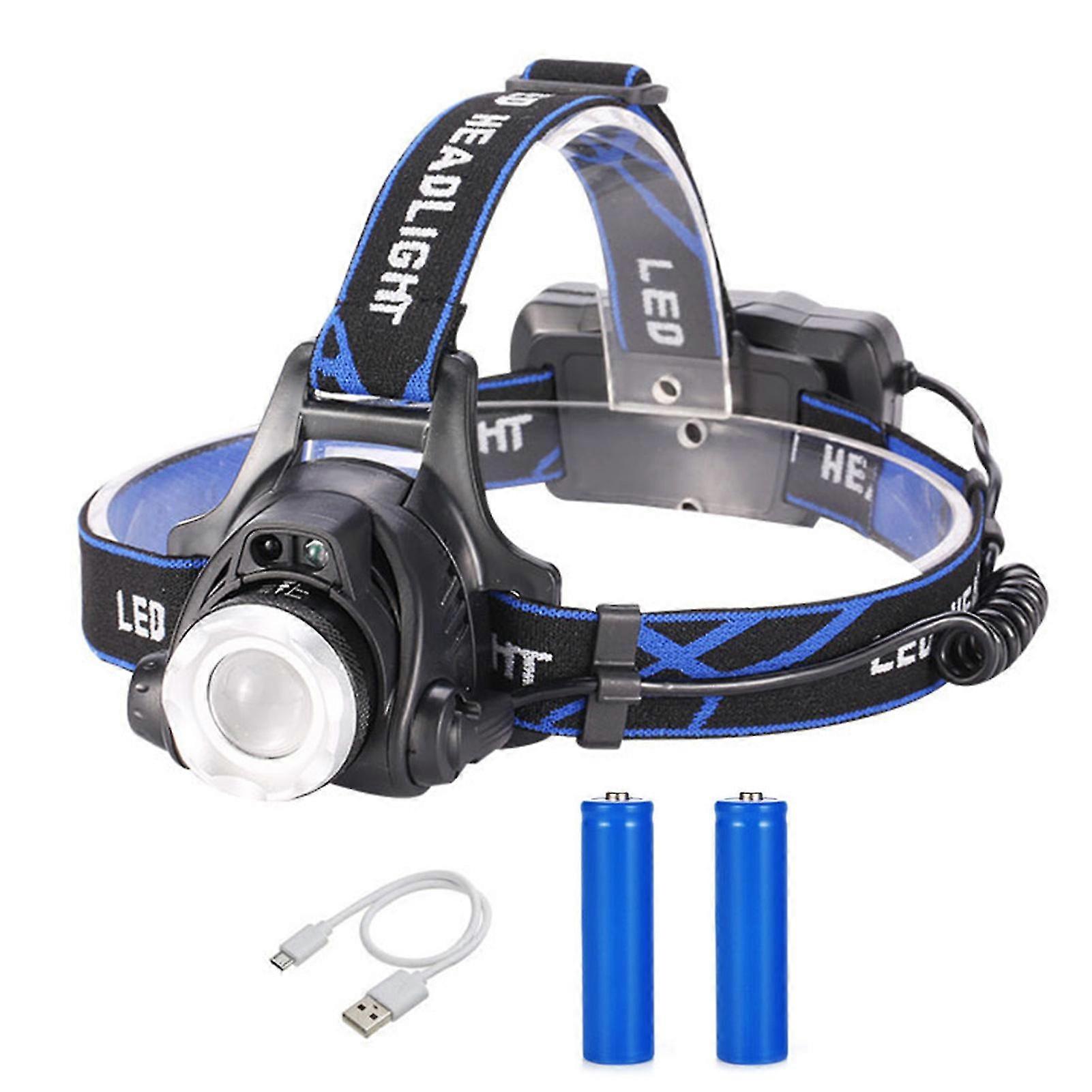Sensor Led Headlamp High Brightness Head Flashlight Portable Waterproof Fishing Light
