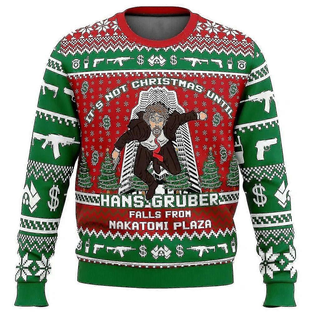 Hans Gruber Güz Nakatomi Plaza Zor Çirkin Noel Kazak Hediye Noel Baba Kazak Erkekler 3d Yüksek Kalite