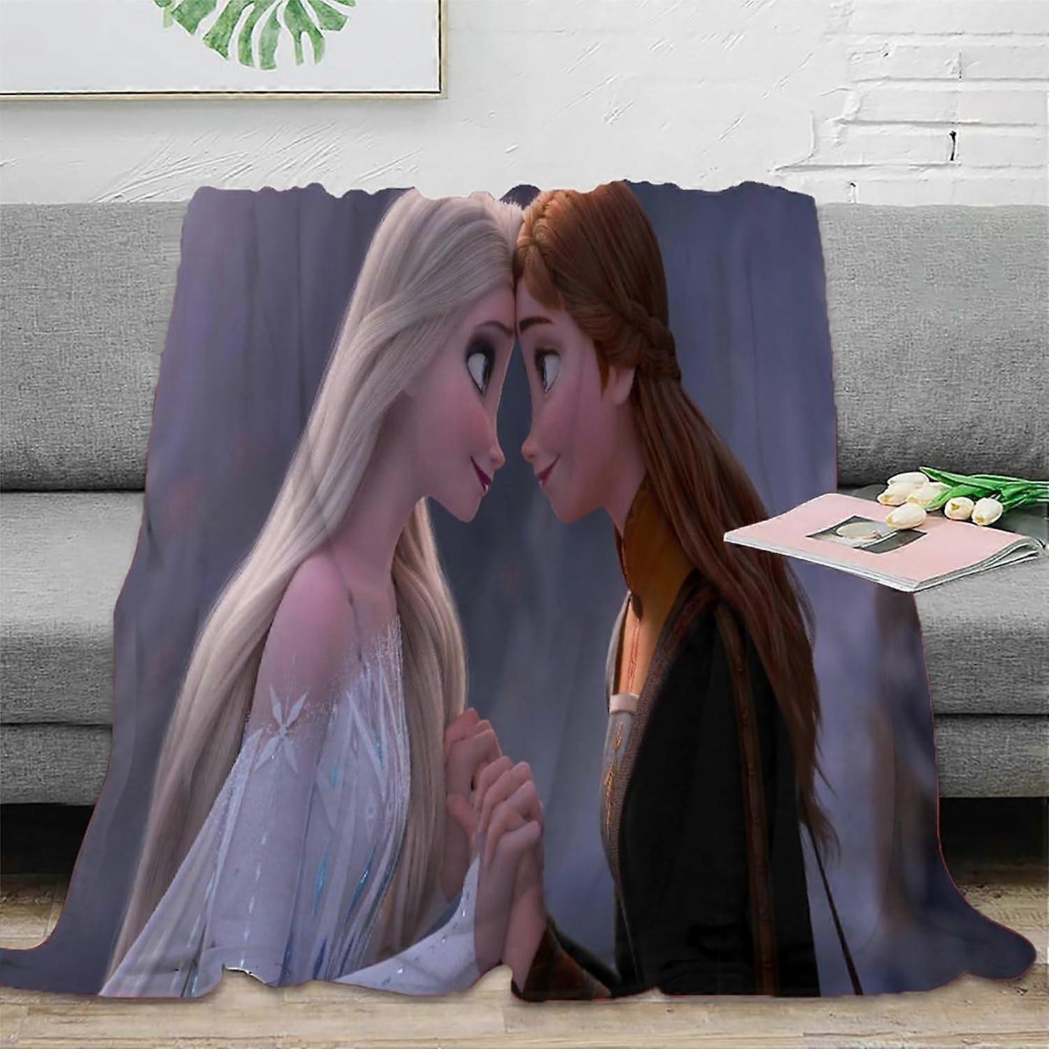 Frozen Fleece Blankets Throw Large Kids Adults Microfiber Fluffy Soft Warm Lightweight Plush Blanket 3D Printed Flannel Blankets for Bed Sofa Chair G-