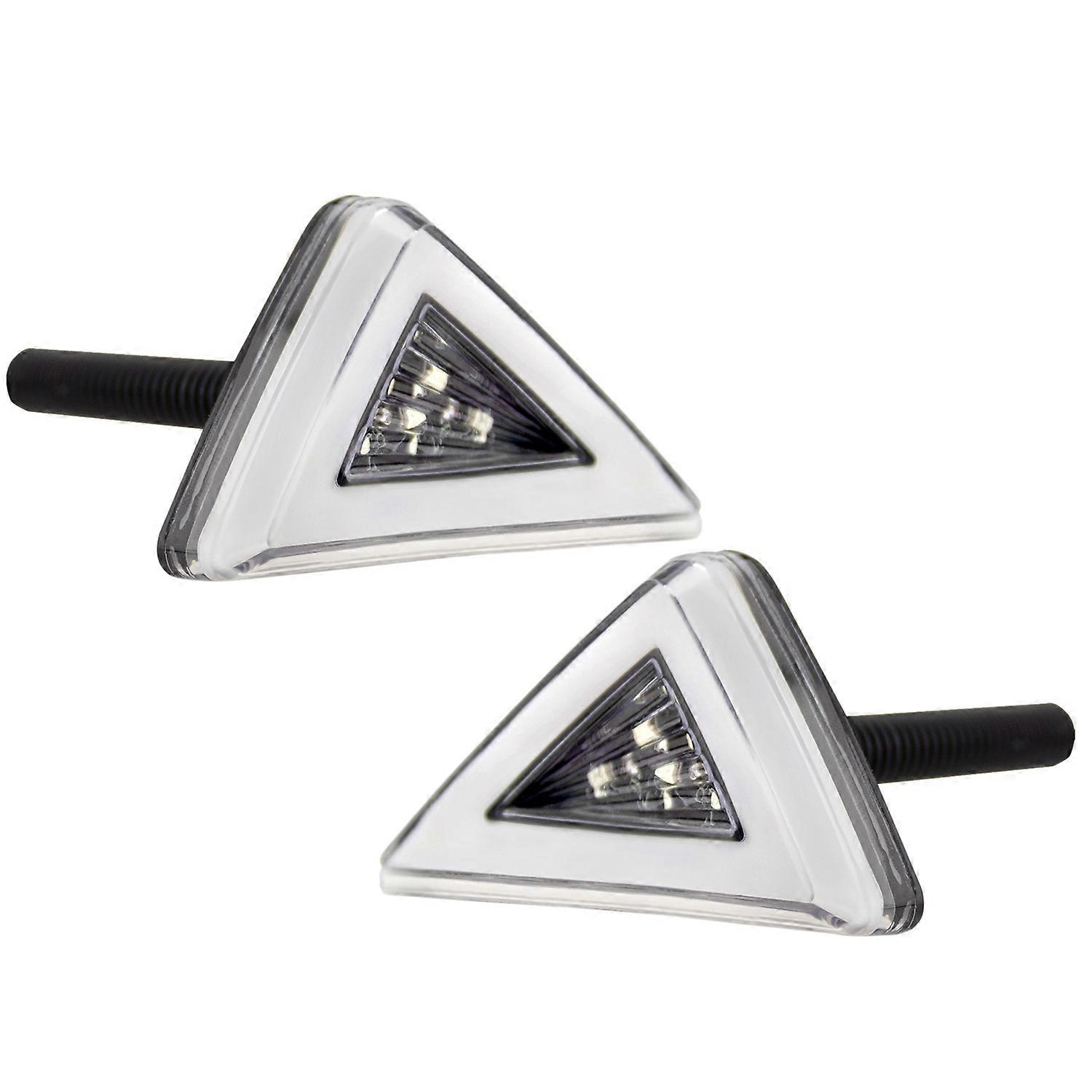 2Pcs Motorcycle Turn Light Signal Light Triple-cornered Flush Mount LED Turn Signals 12V Universal