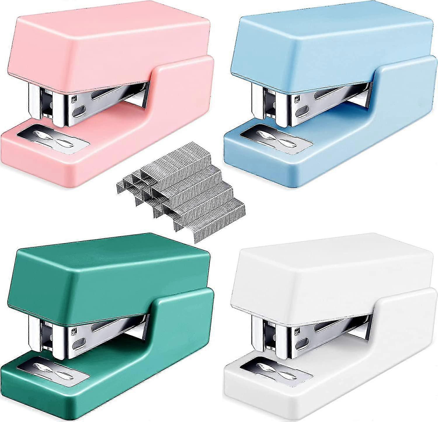 4 Pieces Small Staplers Mini Stapler With Staples Assorted Color Small Stapler With Staples Colorful Tiny Stapler Cute Portable Stapler Stationery Off