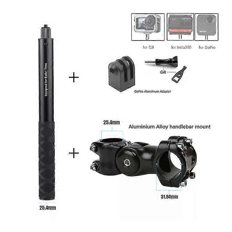 Tuyu Sm01-b1 Bike Bicycle Selfie Stick Action Camera Bracket Holder Mount Stand For Insta360 One X2r Gopro - 1 Set