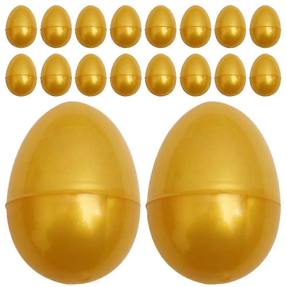24pcs Empty Golden Eggs Easter Plastic Egg Kids Toy Wrapping Egg Party Lottery Egg