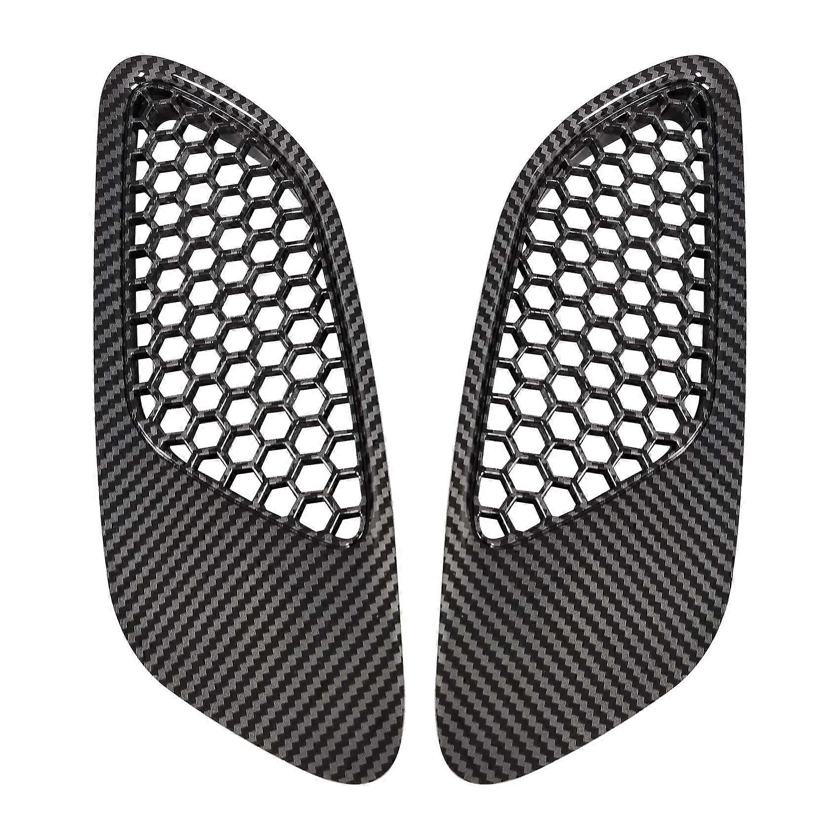 2PCS Engine Hood Vent Louvers Scoop Vent Cover For- E90 E91 E92 E93 , Carbon Fiber Pattern